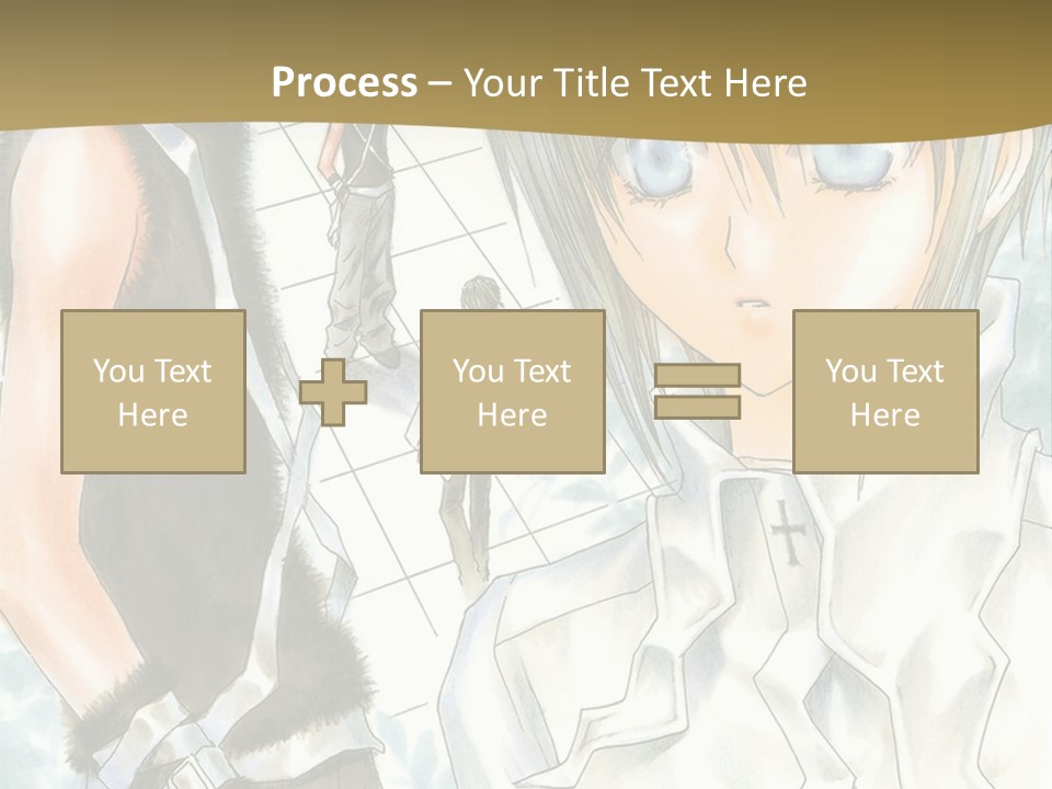 A Couple Of Anime Characters Standing Next To Each Other PowerPoint Template