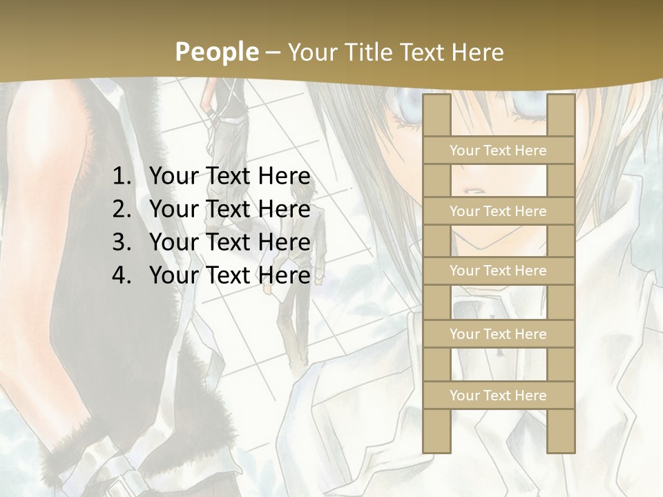 A Couple Of Anime Characters Standing Next To Each Other PowerPoint Template