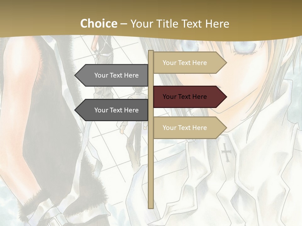 A Couple Of Anime Characters Standing Next To Each Other PowerPoint Template