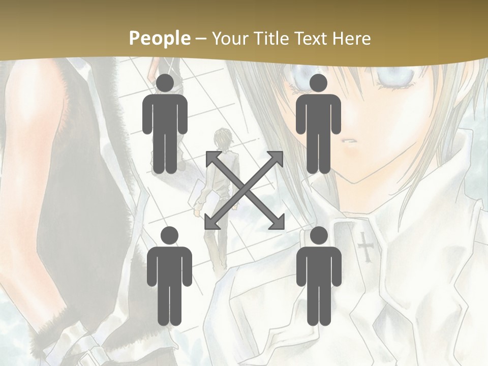 A Couple Of Anime Characters Standing Next To Each Other PowerPoint Template