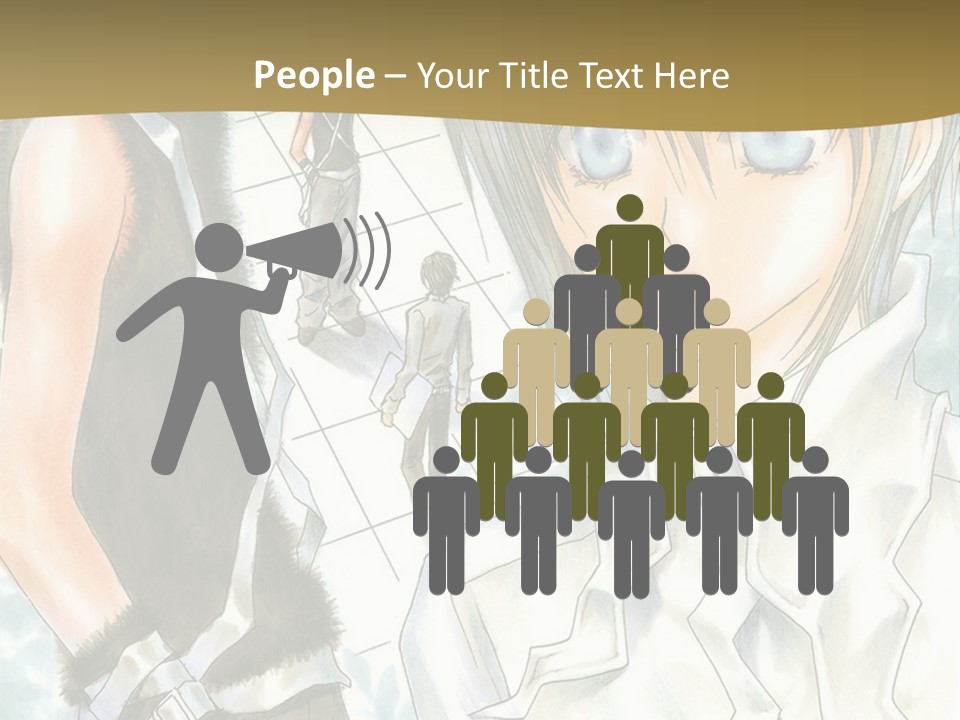 A Couple Of Anime Characters Standing Next To Each Other PowerPoint Template