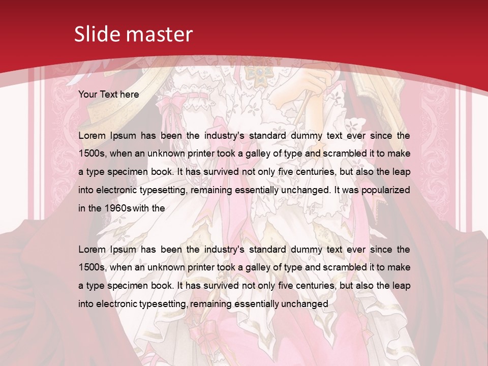 A Woman In A Red Dress With Angel Wings PowerPoint Template