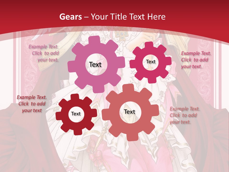 A Woman In A Red Dress With Angel Wings PowerPoint Template