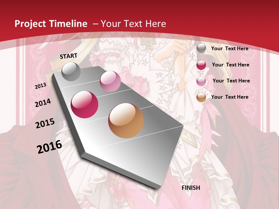 A Woman In A Red Dress With Angel Wings PowerPoint Template