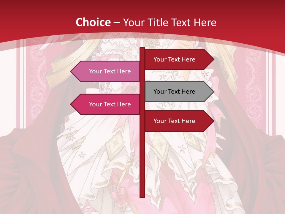 A Woman In A Red Dress With Angel Wings PowerPoint Template