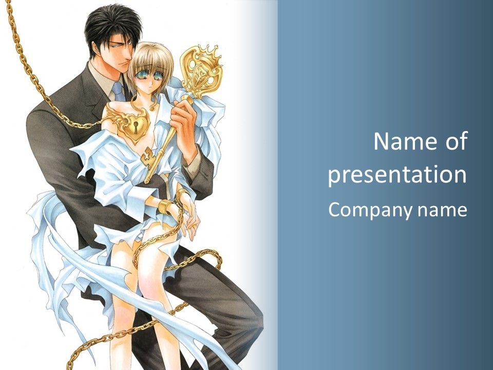 A Man And A Woman Are Holding Each Other PowerPoint Template