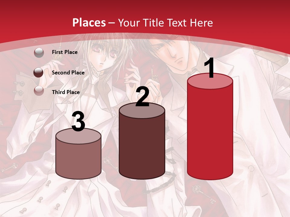 A Couple Of People Are Standing Together In Front Of A Red Background PowerPoint Template