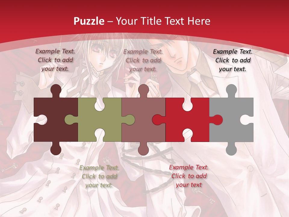 A Couple Of People Are Standing Together In Front Of A Red Background PowerPoint Template