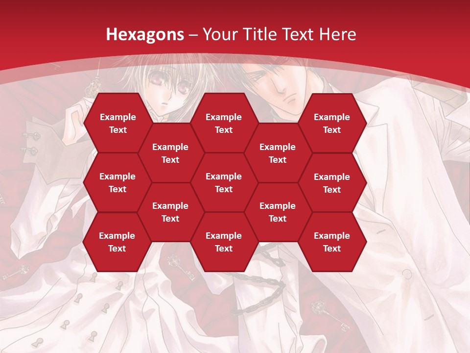 A Couple Of People Are Standing Together In Front Of A Red Background PowerPoint Template