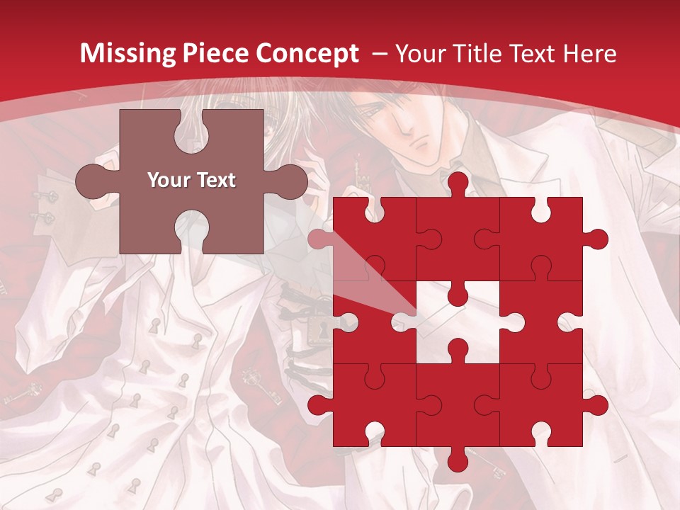 A Couple Of People Are Standing Together In Front Of A Red Background PowerPoint Template