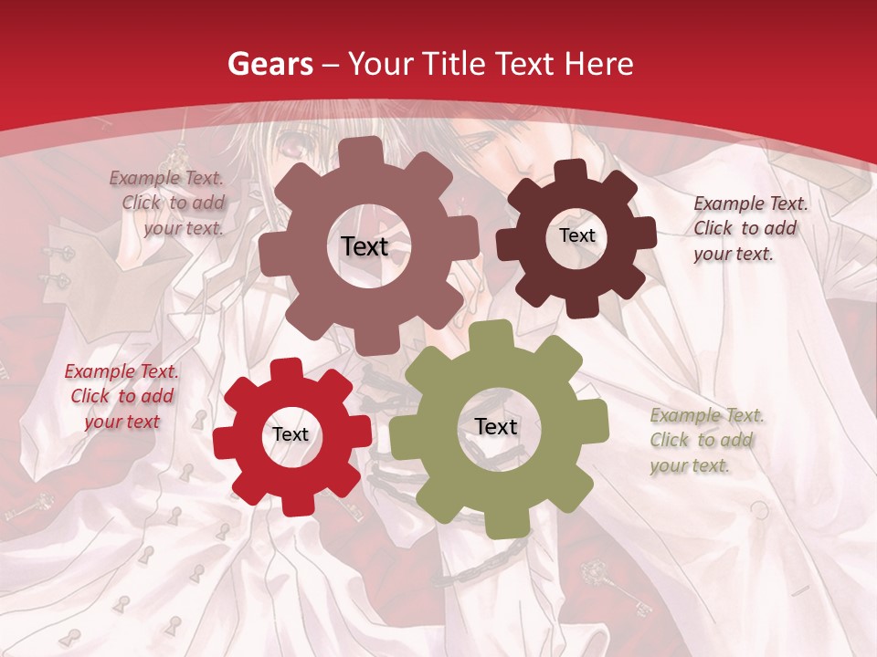 A Couple Of People Are Standing Together In Front Of A Red Background PowerPoint Template