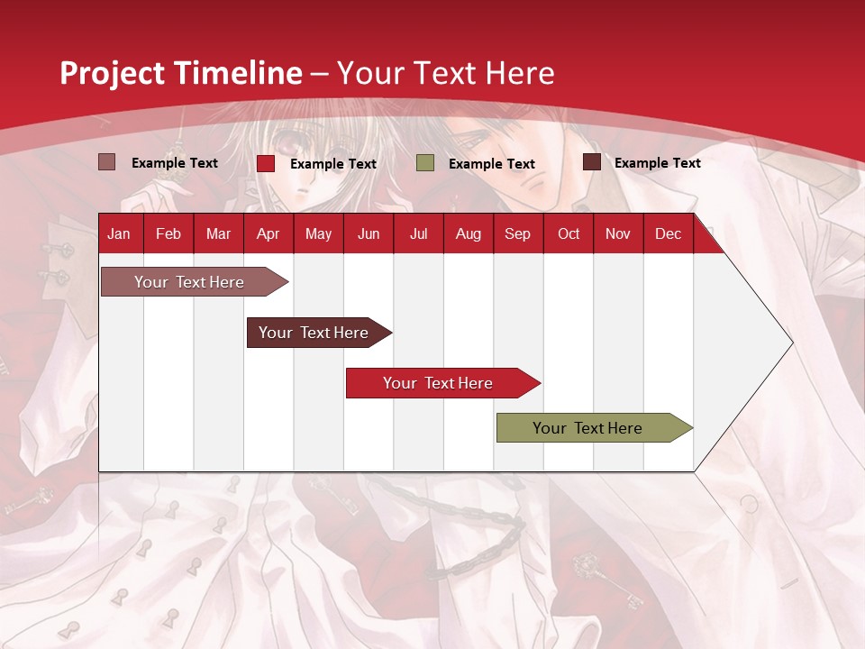 A Couple Of People Are Standing Together In Front Of A Red Background PowerPoint Template