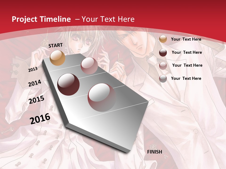 A Couple Of People Are Standing Together In Front Of A Red Background PowerPoint Template