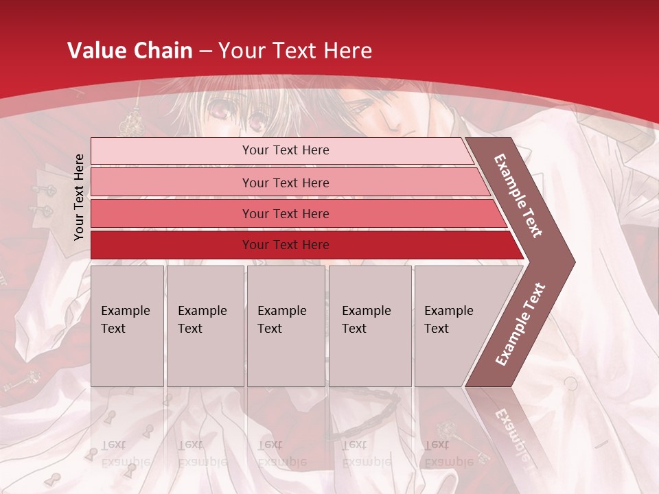 A Couple Of People Are Standing Together In Front Of A Red Background PowerPoint Template