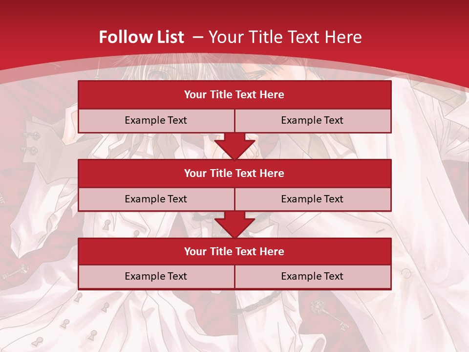 A Couple Of People Are Standing Together In Front Of A Red Background PowerPoint Template