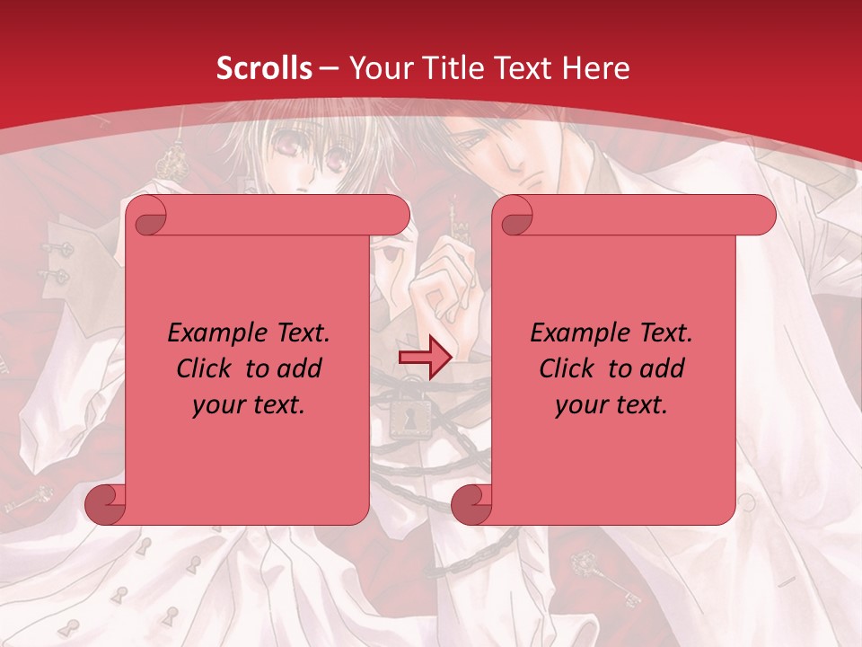 A Couple Of People Are Standing Together In Front Of A Red Background PowerPoint Template