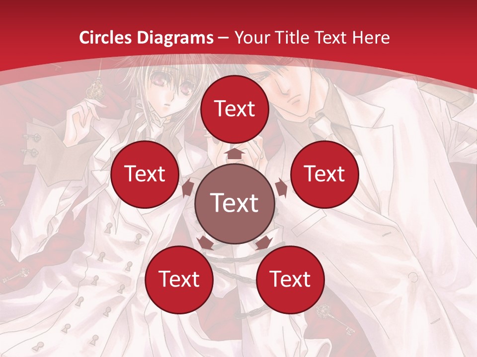 A Couple Of People Are Standing Together In Front Of A Red Background PowerPoint Template