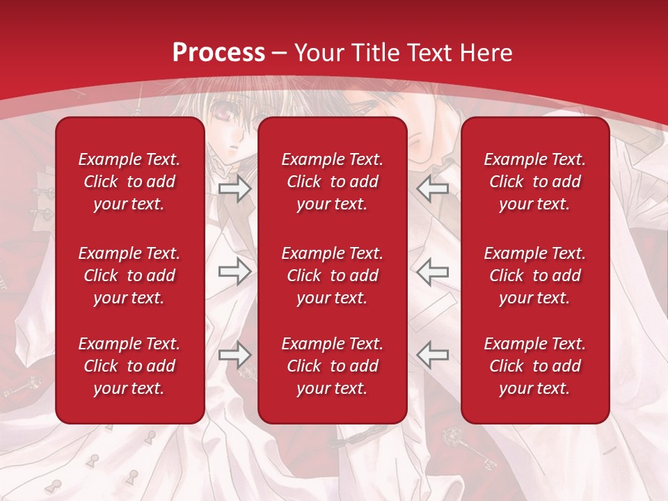 A Couple Of People Are Standing Together In Front Of A Red Background PowerPoint Template