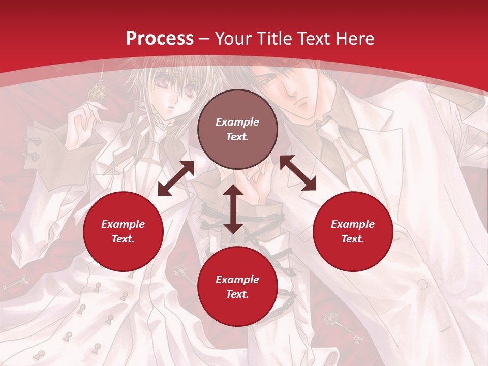 A Couple Of People Are Standing Together In Front Of A Red Background PowerPoint Template