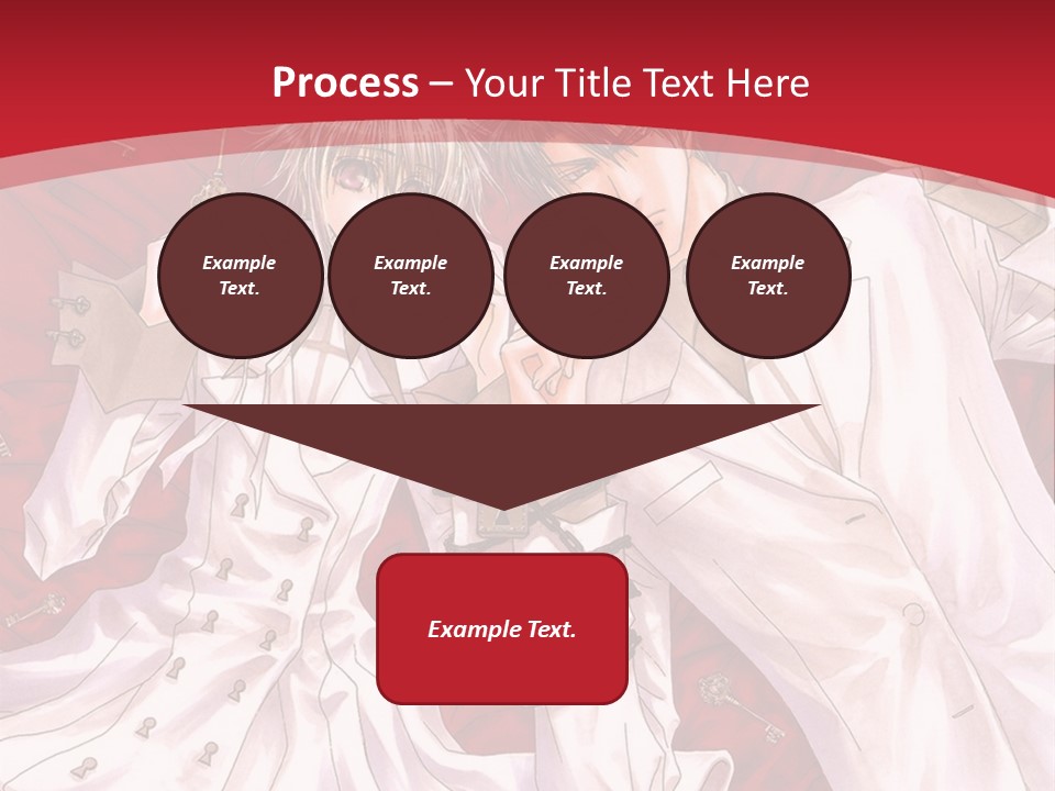 A Couple Of People Are Standing Together In Front Of A Red Background PowerPoint Template