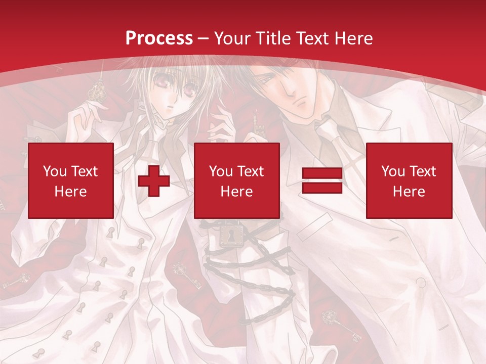 A Couple Of People Are Standing Together In Front Of A Red Background PowerPoint Template