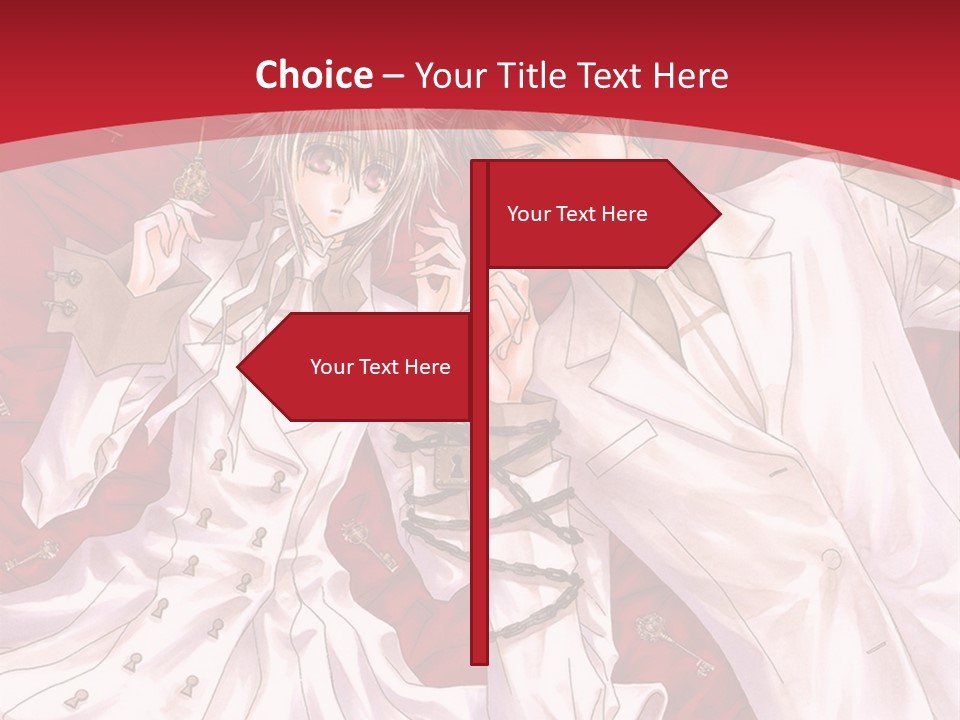 A Couple Of People Are Standing Together In Front Of A Red Background PowerPoint Template