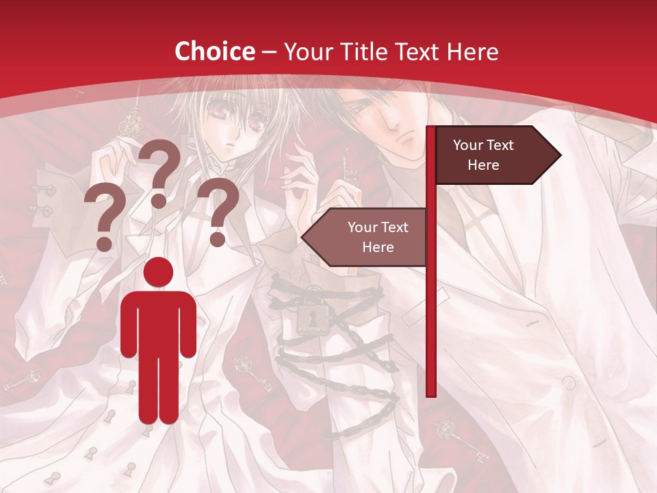 A Couple Of People Are Standing Together In Front Of A Red Background PowerPoint Template