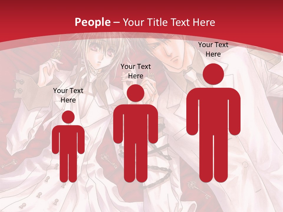 A Couple Of People Are Standing Together In Front Of A Red Background PowerPoint Template
