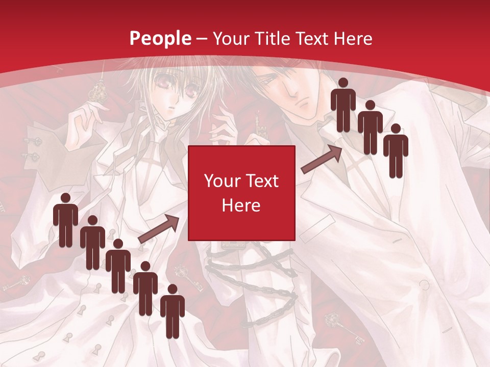 A Couple Of People Are Standing Together In Front Of A Red Background PowerPoint Template