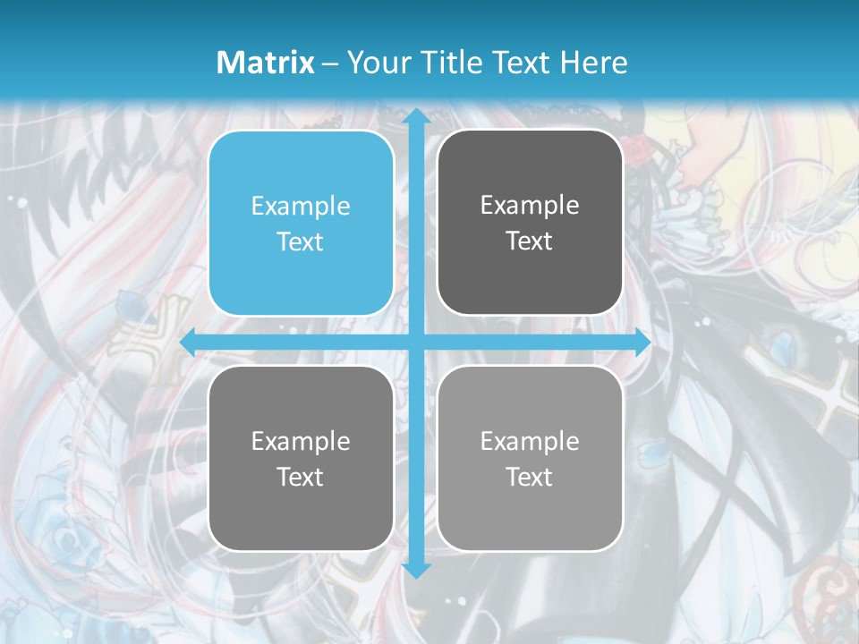 A Girl With Long Hair And Wings On A Skateboard In Front Of A Blue PowerPoint Template