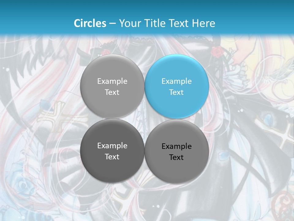 A Girl With Long Hair And Wings On A Skateboard In Front Of A Blue PowerPoint Template