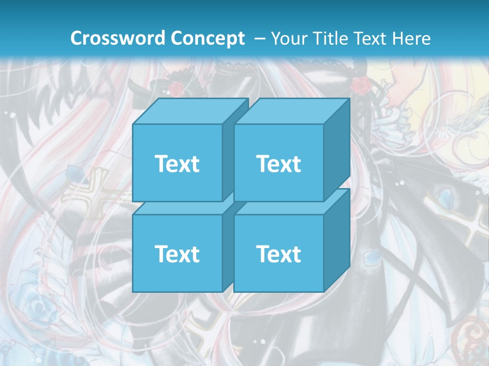 A Girl With Long Hair And Wings On A Skateboard In Front Of A Blue PowerPoint Template