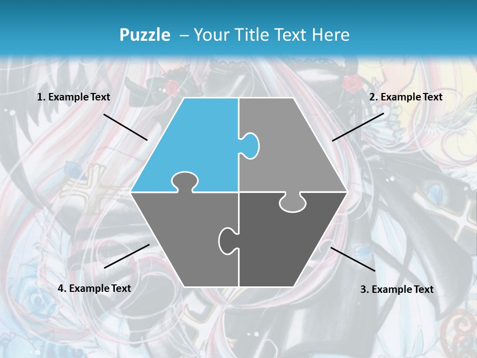 A Girl With Long Hair And Wings On A Skateboard In Front Of A Blue PowerPoint Template