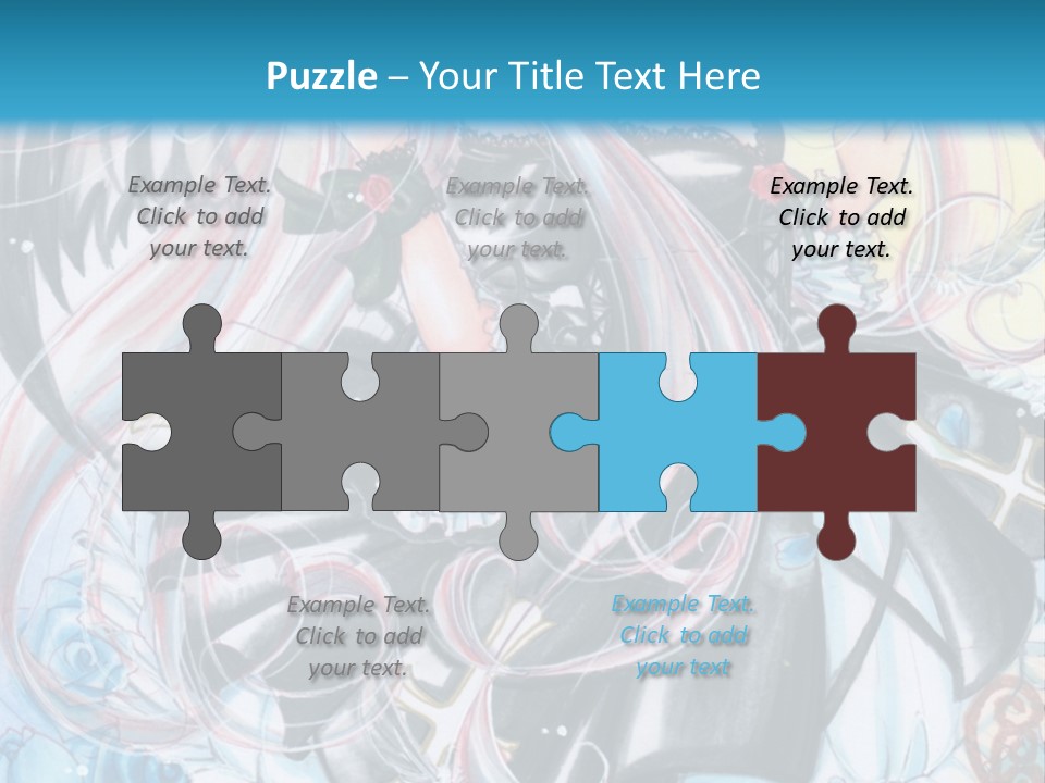 A Girl With Long Hair And Wings On A Skateboard In Front Of A Blue PowerPoint Template