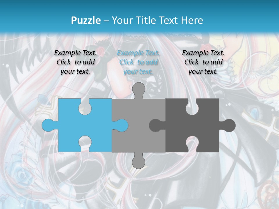 A Girl With Long Hair And Wings On A Skateboard In Front Of A Blue PowerPoint Template