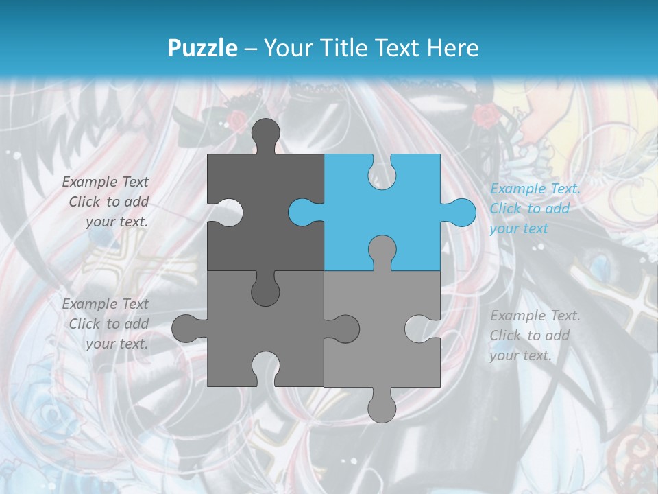 A Girl With Long Hair And Wings On A Skateboard In Front Of A Blue PowerPoint Template