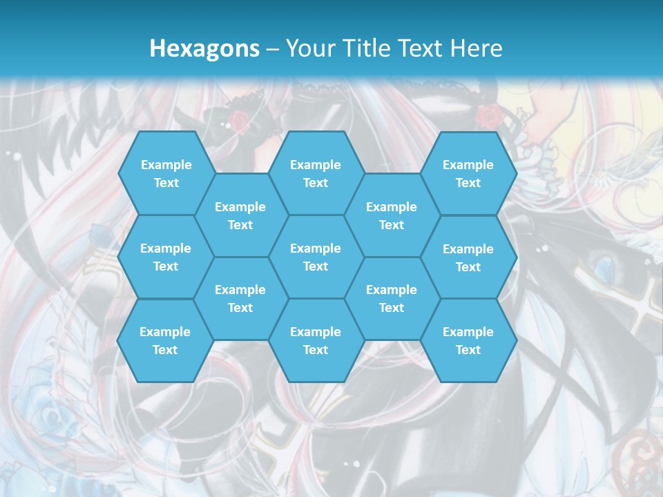 A Girl With Long Hair And Wings On A Skateboard In Front Of A Blue PowerPoint Template