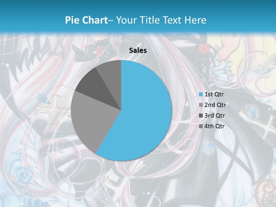 A Girl With Long Hair And Wings On A Skateboard In Front Of A Blue PowerPoint Template