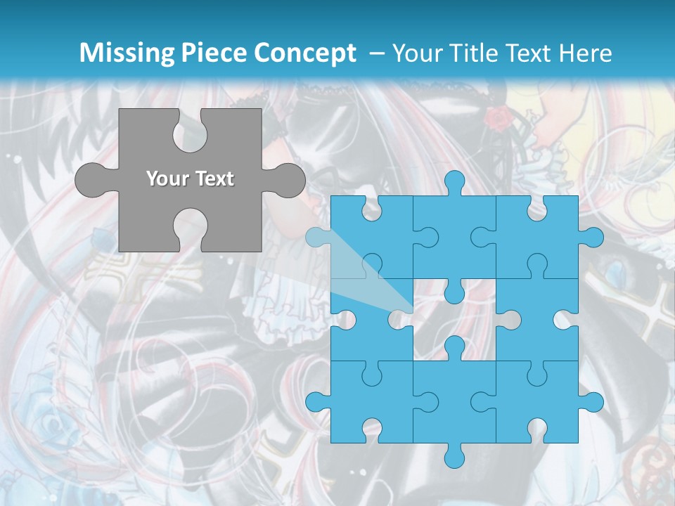 A Girl With Long Hair And Wings On A Skateboard In Front Of A Blue PowerPoint Template