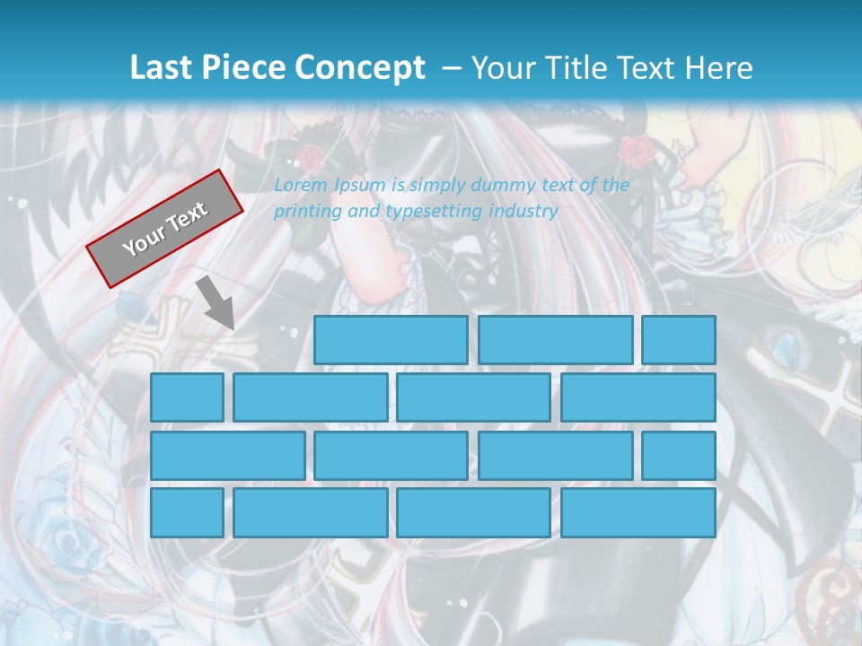 A Girl With Long Hair And Wings On A Skateboard In Front Of A Blue PowerPoint Template