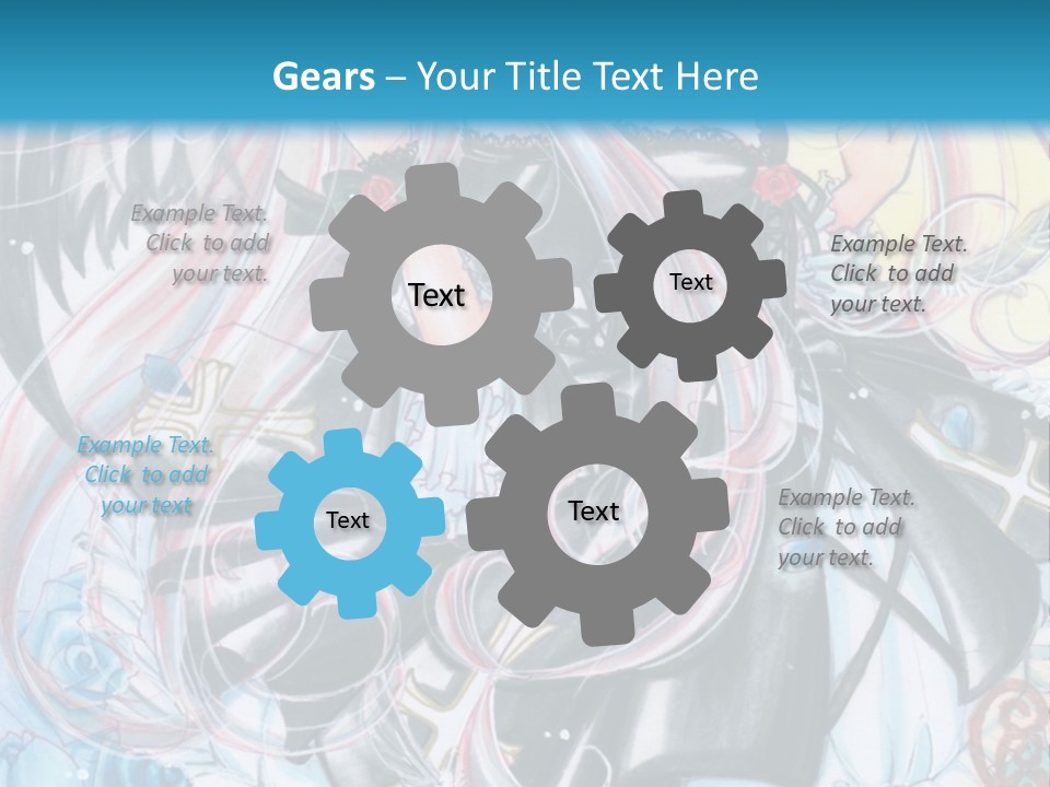 A Girl With Long Hair And Wings On A Skateboard In Front Of A Blue PowerPoint Template