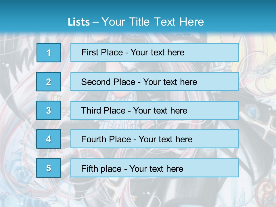 A Girl With Long Hair And Wings On A Skateboard In Front Of A Blue PowerPoint Template