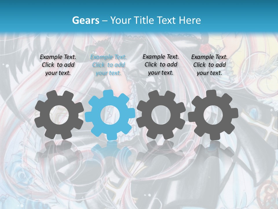 A Girl With Long Hair And Wings On A Skateboard In Front Of A Blue PowerPoint Template