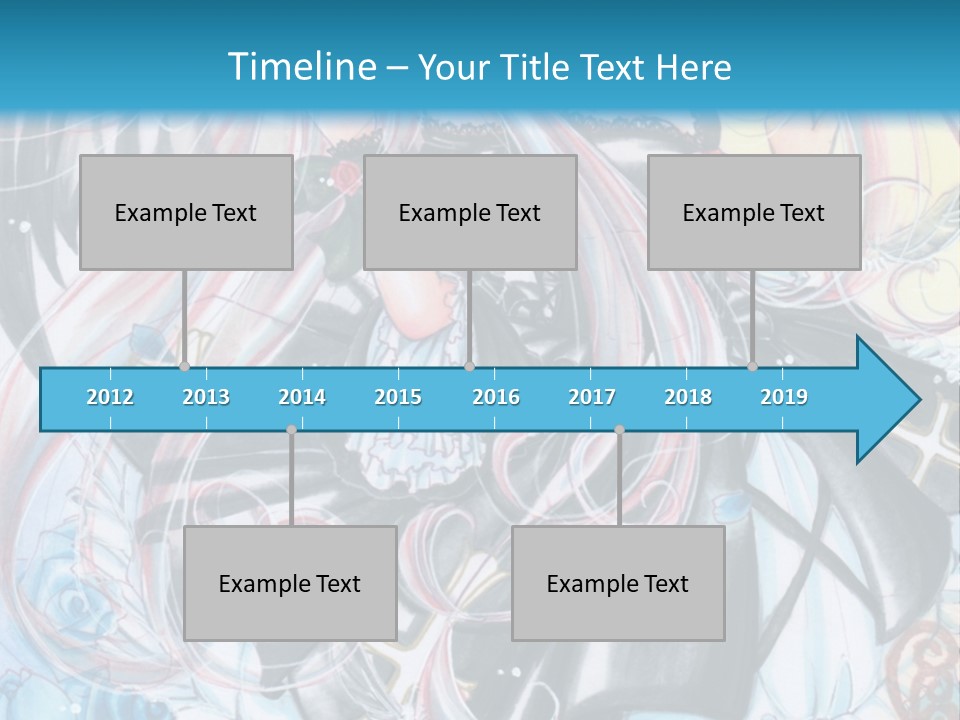 A Girl With Long Hair And Wings On A Skateboard In Front Of A Blue PowerPoint Template