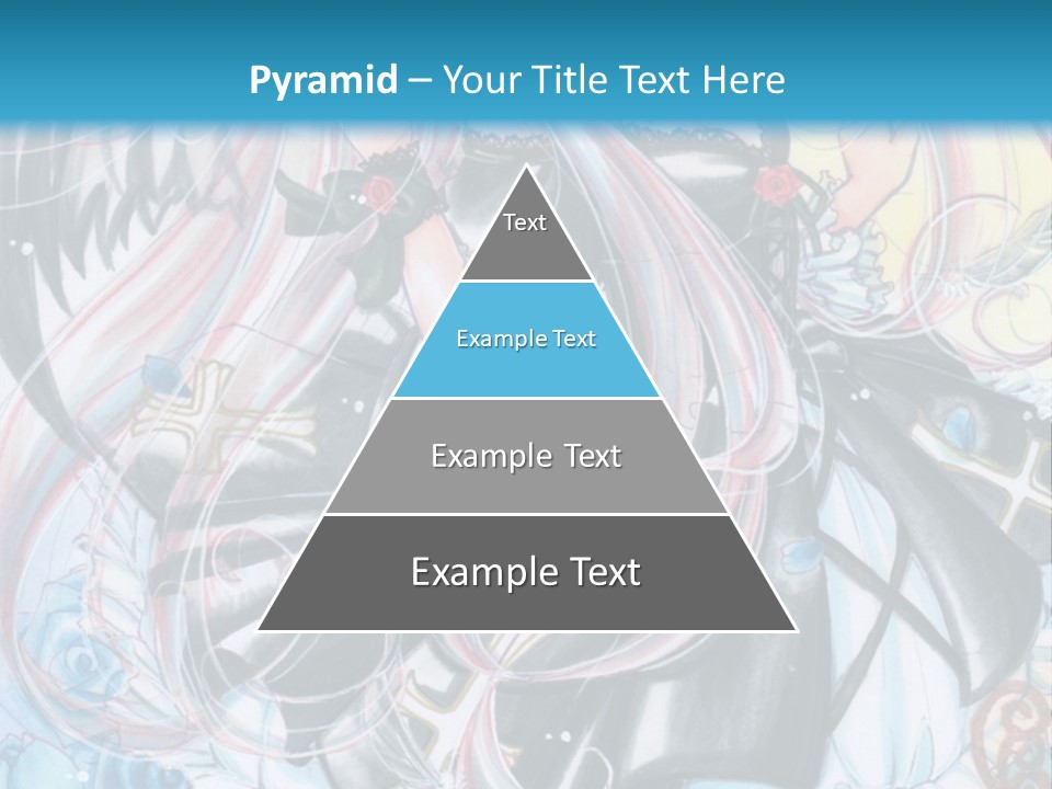 A Girl With Long Hair And Wings On A Skateboard In Front Of A Blue PowerPoint Template