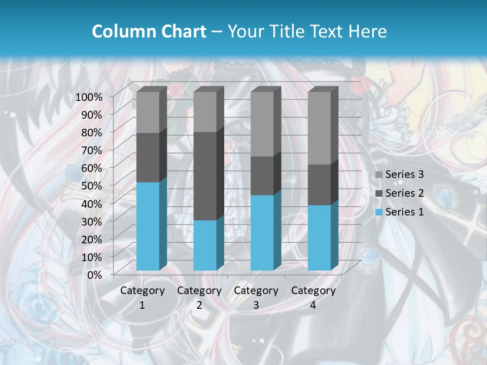 A Girl With Long Hair And Wings On A Skateboard In Front Of A Blue PowerPoint Template