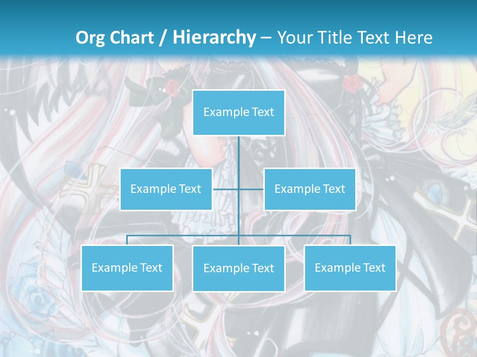 A Girl With Long Hair And Wings On A Skateboard In Front Of A Blue PowerPoint Template