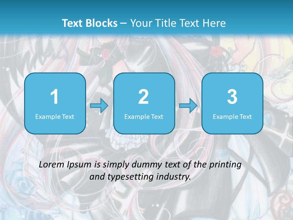 A Girl With Long Hair And Wings On A Skateboard In Front Of A Blue PowerPoint Template