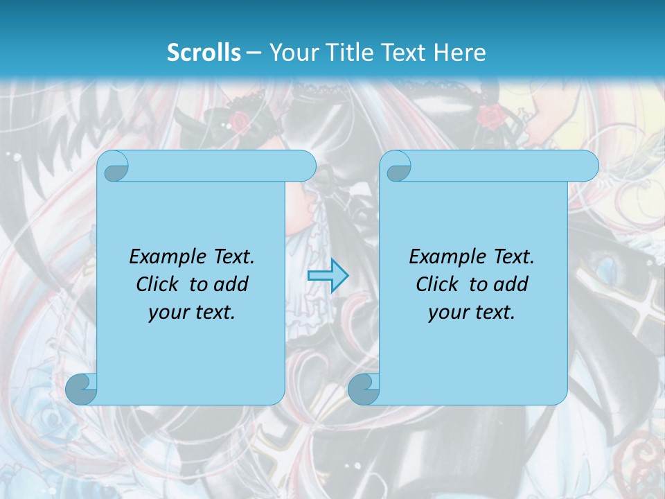 A Girl With Long Hair And Wings On A Skateboard In Front Of A Blue PowerPoint Template