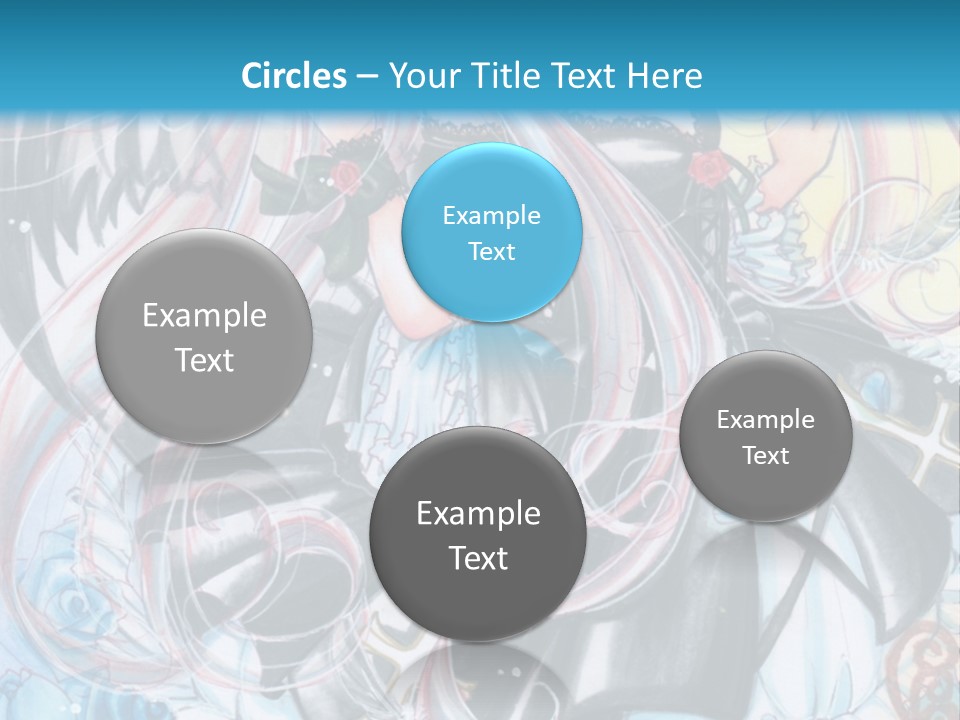 A Girl With Long Hair And Wings On A Skateboard In Front Of A Blue PowerPoint Template